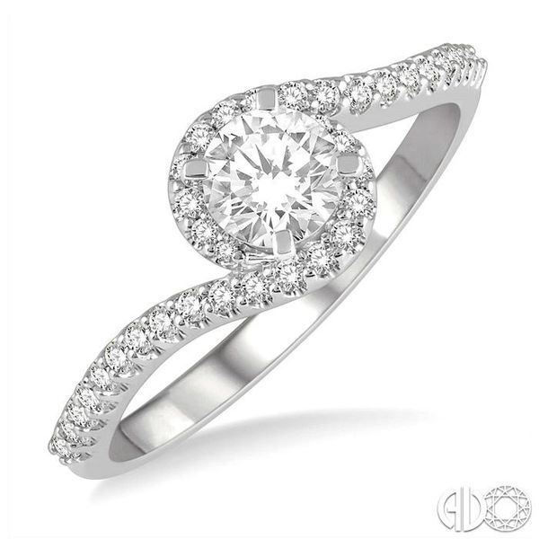 1/5 Ctw Embraced Semi-Mount Round Cut Diamond Engagement Ring in 14K White Gold Becker's Jewelers Burlington, IA