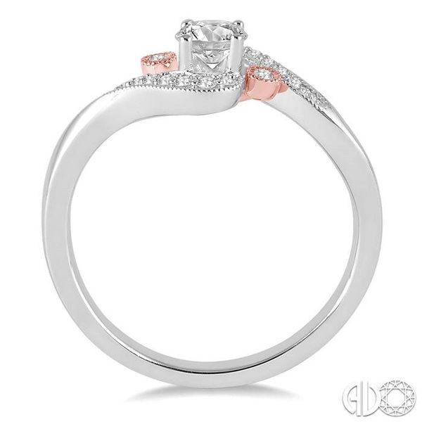 1/4 Ctw Diamond Engagement Ring with 1/6 Ct Round Cut Center Stone in 14K White and Rose Gold Image 3 Becker's Jewelers Burlington, IA