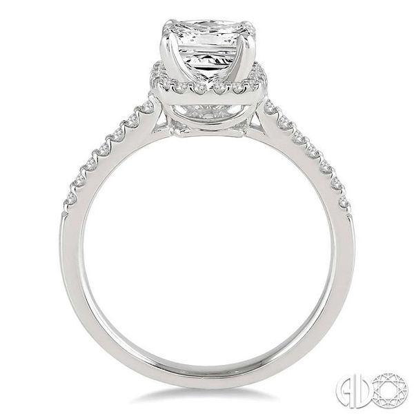 7/8 Ctw Diamond Engagement Ring with 5/8 Ct Princess Cut Center Stone in  14K White Gold