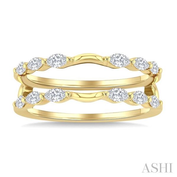 1/2 Ctw Carved Shank Marquise Cut Diamond Insert Ring in 14K Yellow Gold Image 2 Becker's Jewelers Burlington, IA