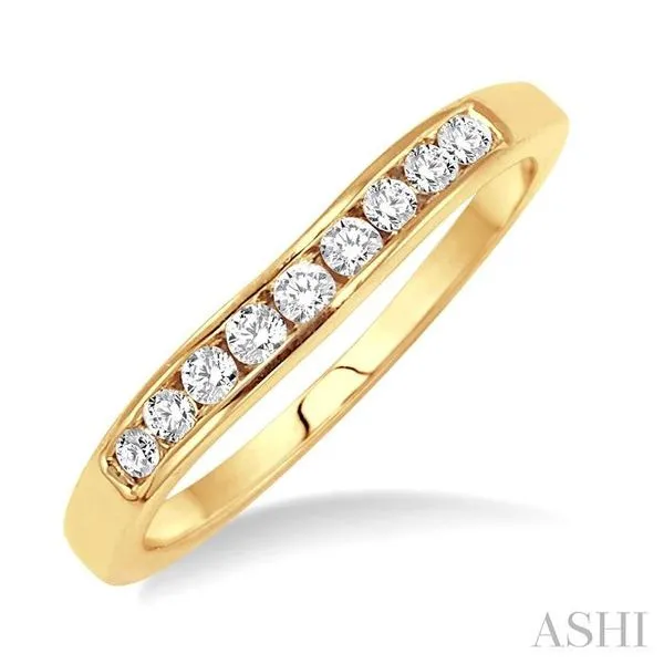 1/4 Ctw V Shape Round Cut Diamond Matching Wedding Band in 14K Yellow Gold Becker's Jewelers Burlington, IA