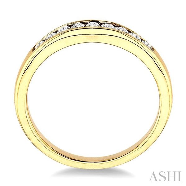 1/4 Ctw V Shape Round Cut Diamond Matching Wedding Band in 14K Yellow Gold Image 3 Becker's Jewelers Burlington, IA