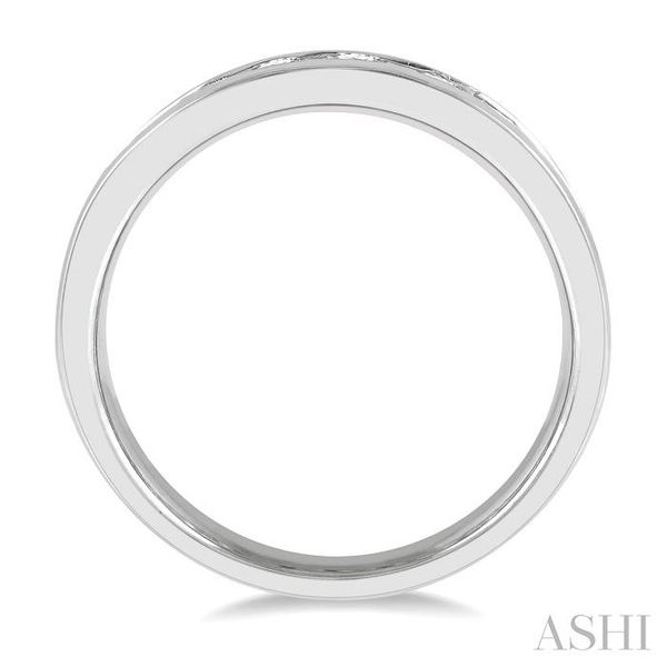 1 Ctw Channel Set 11 Stone Round Cut Diamond Wedding Band in 14K White Gold Image 3 Becker's Jewelers Burlington, IA