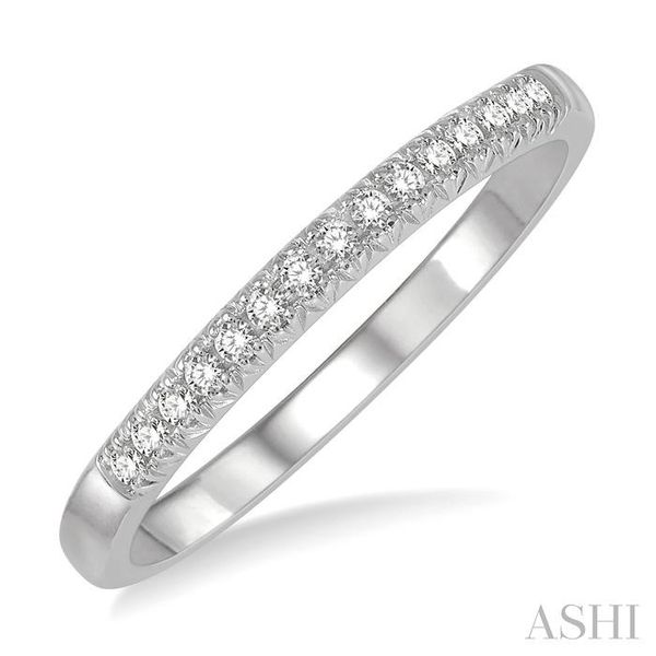 1/10 Ctw 15Stones Round Cut Diamond Wedding Band in 14K White Gold Becker's Jewelers Burlington, IA