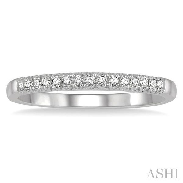 1/10 Ctw 15Stones Round Cut Diamond Wedding Band in 14K White Gold Image 2 Becker's Jewelers Burlington, IA