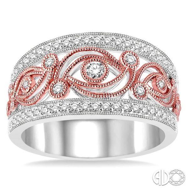 1/2 Ctw Round Cut Diamond Fashion Band in 14K White and Rose/Rose Gold Image 2 Becker's Jewelers Burlington, IA