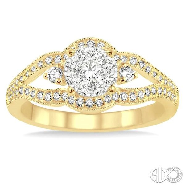 1/2 Ctw Round Cut Diamond Lovebright Ring in 14K Yellow and White Gold Image 2 Becker's Jewelers Burlington, IA