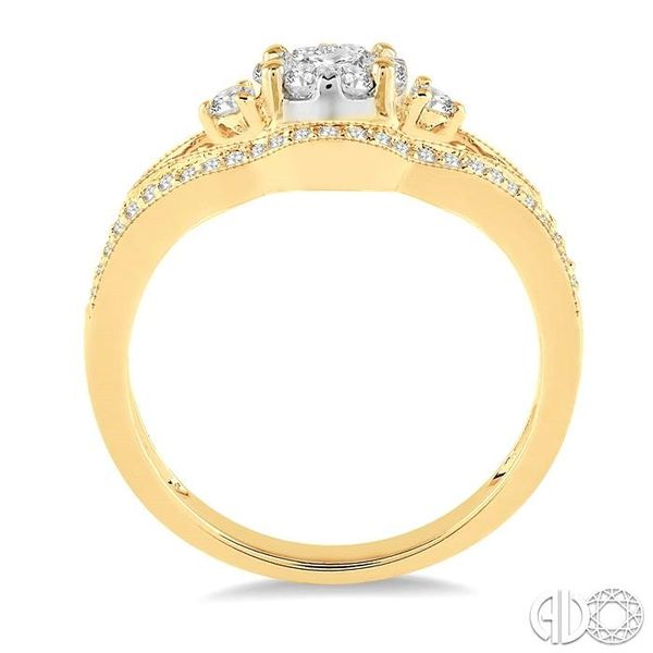1/2 Ctw Round Cut Diamond Lovebright Ring in 14K Yellow and White Gold Image 3 Becker's Jewelers Burlington, IA