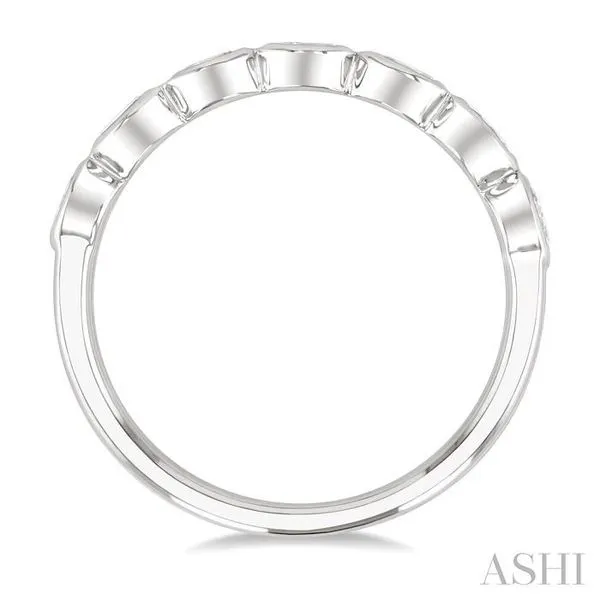 3/4 Ctw East-West Set Oval Cut Bezel Diamond Stackable Fashion Band in 14K White Gold Image 3 Becker's Jewelers Burlington, IA