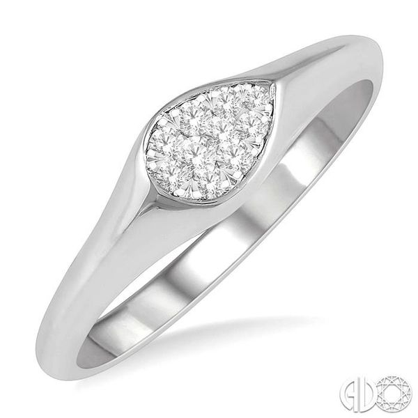 1/10 ctw Pear Shape Lovebright Diamond Ring in 14K White Gold Becker's Jewelers Burlington, IA