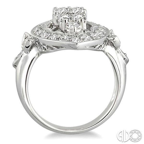 2 Ctw Baguette and Round Cut Traditional Diamond Ring in 18K White Gold Image 3 Becker's Jewelers Burlington, IA