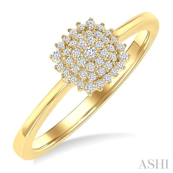 1/6 Ctw Petite Cushion Shape Round Cut Diamond Cluster Fashion Ring in 10K Yellow Gold Becker's Jewelers Burlington, IA