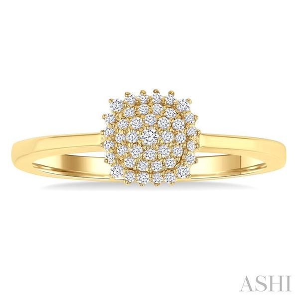 1/6 Ctw Petite Cushion Shape Round Cut Diamond Cluster Fashion Ring in 10K Yellow Gold Image 2 Becker's Jewelers Burlington, IA