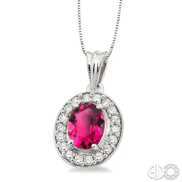 Pink Sapphire, Pink Tourmaline and Diamond Pendant in White Gold