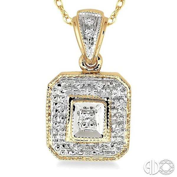 1/20 Ctw Single Cut Diamond Vintage Pendant in 10K Yellow Gold with Chain Image 3 Becker's Jewelers Burlington, IA