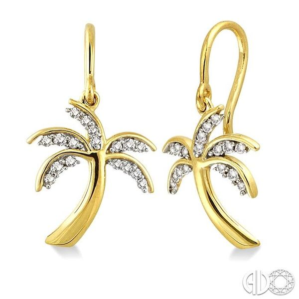 1/4 Ctw Palm Tree Round Cut Diamond Earrings in 10K Yellow Gold Becker's Jewelers Burlington, IA