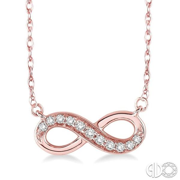 1/6 Ctw Round Cut Diamond Infinity Pendant in 10K Rose Gold with Chain Becker's Jewelers Burlington, IA