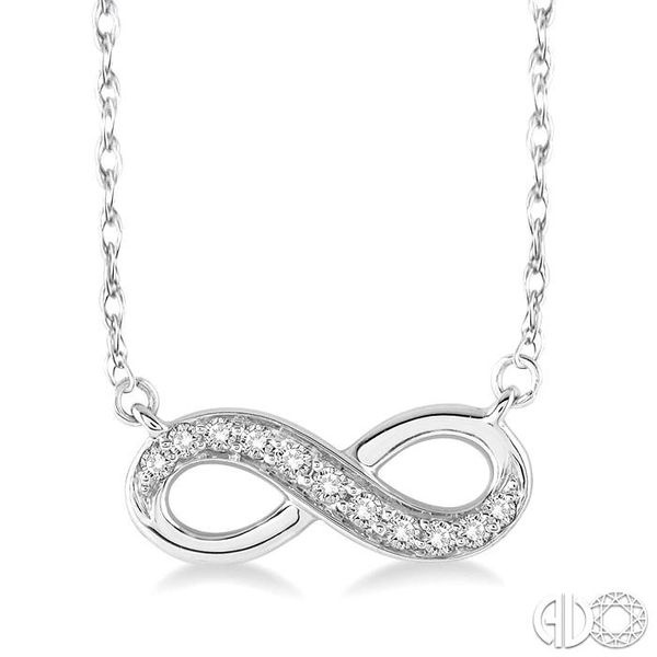 1/6 Ctw Round Cut Diamond Infinity Pendant in 10K White Gold with Chain Becker's Jewelers Burlington, IA
