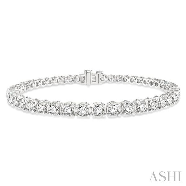 4 Ctw Round Cut Diamond Tennis Bracelet in 14K White Gold Becker's Jewelers Burlington, IA