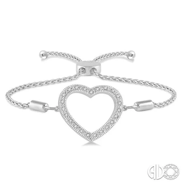 Sterling Silver Heart Charm Bolo Bracelet