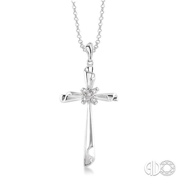 Silver Diamond Cross Pendant