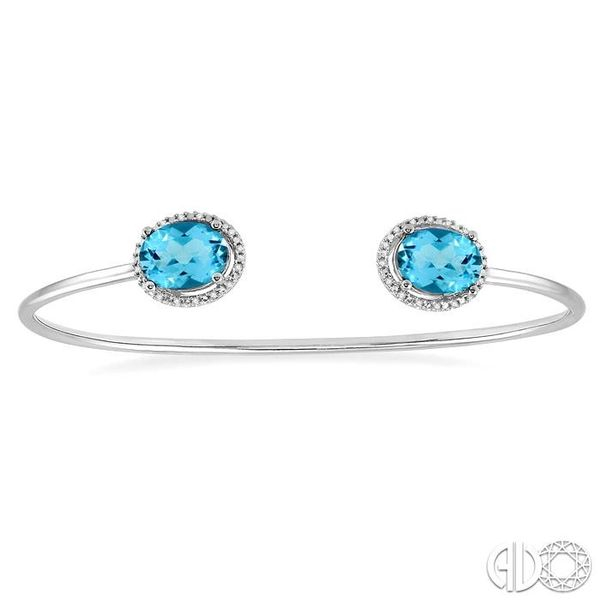 Blue Topaz, Silver Bracelet/ Blue Topaz, Silver Earrings/ Blue