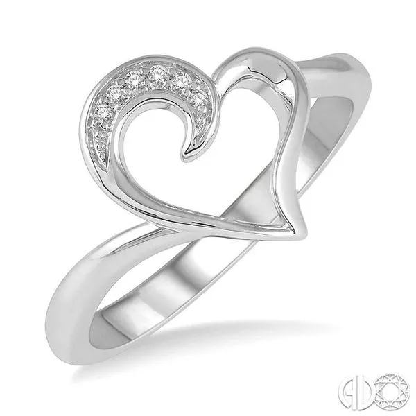 silver ring with heart charm