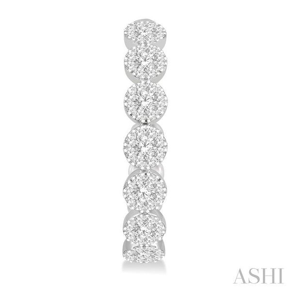 1 1/2 Ctw Lovebright Round Cut Diamond Hoop Earrings in 14K White Gold Image 2 Becker's Jewelers Burlington, IA