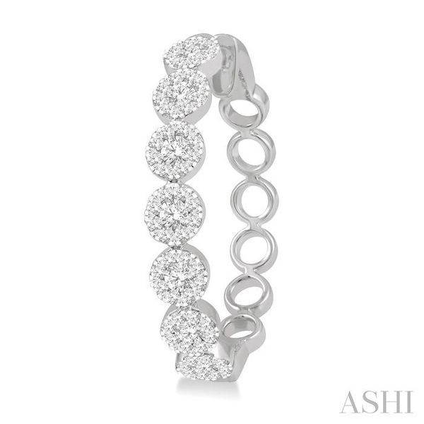 1 1/2 Ctw Lovebright Round Cut Diamond Hoop Earrings in 14K White Gold Image 3 Becker's Jewelers Burlington, IA