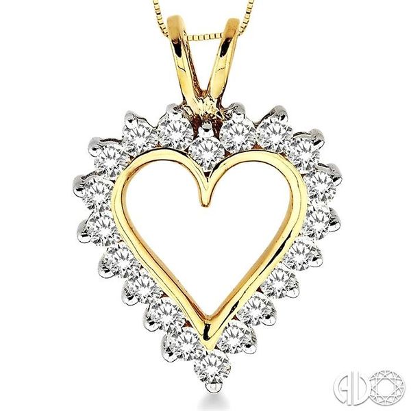 Ctw Round Cut Diamond Heart Pendant in 14K Yellow Gold wit