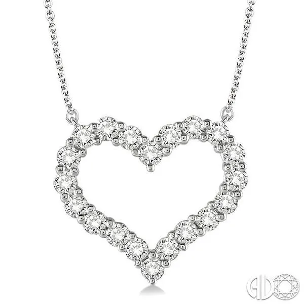 14 karat white gold heart necklace