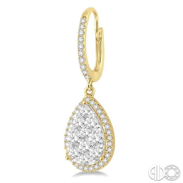 2 Ctw Pear Shape Diamond Lovebright Earrings in 14K Yellow and White Gold Image 3 Becker's Jewelers Burlington, IA