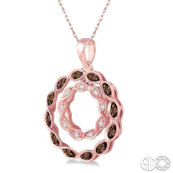 1/8 Ctw White and Champagne Brown Diamond Pendant in 14K Rose Gold with Chain Image 2 Becker's Jewelers Burlington, IA