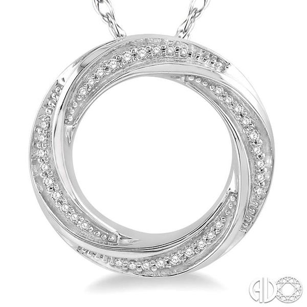 1/6 Ctw Open Center Whirlwind Diamond Fashion Pendant in 10K White Gold with chain Image 3 Becker's Jewelers Burlington, IA