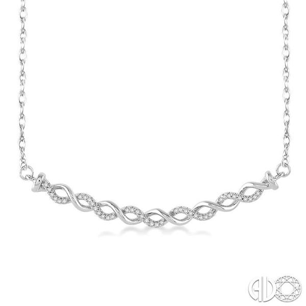 1/6 Ctw Round Cut Diamond Twisted Pendant in 10K White Gold with Chain Becker's Jewelers Burlington, IA
