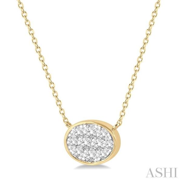 1/3 Ctw Oval Shape Lovebright Diamond Pendant With Chain in 14K Yellow and White Gold Image 2 Becker's Jewelers Burlington, IA