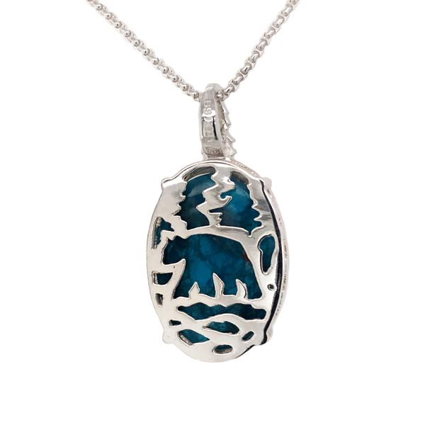 Silver Apatite Lake Tahoe Reversible Bear Pendant | Bluestone Jewelry ...