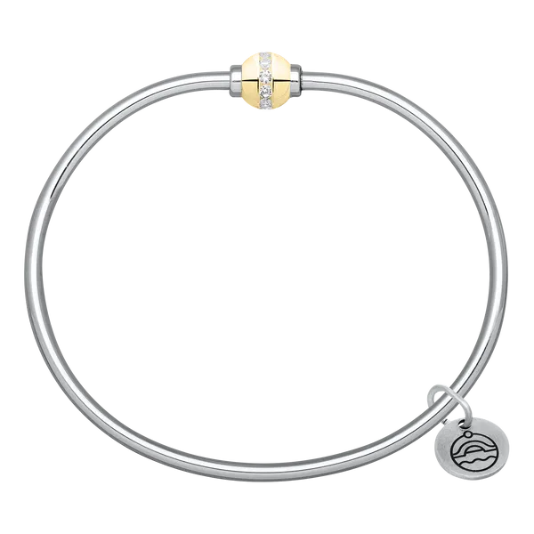 Sterling Silver and 14KT Yellow Gold Genuine Diamond Single Cape