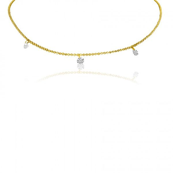 14K Yellow Gold Diamond By the Yard .30 Ct Dashing Diamond 18 inch Necklace