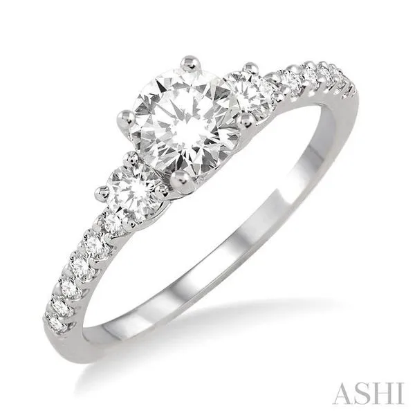 Buy 0.1 Carat Round cut 14k White Gold Diamond Engagement Ring Empire  online