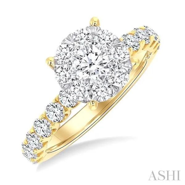 1 1/2 ctw Lovebright Circular Shaped Round Cut Diamond En...