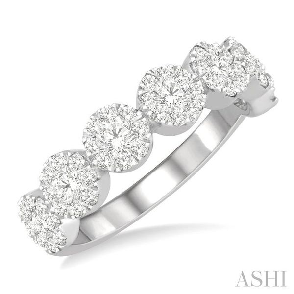 1 Ctw Jointed Circular Mount Lovebright Diamond Cluster Ring in 14K White Gold Chandlee Jewelers Athens, GA