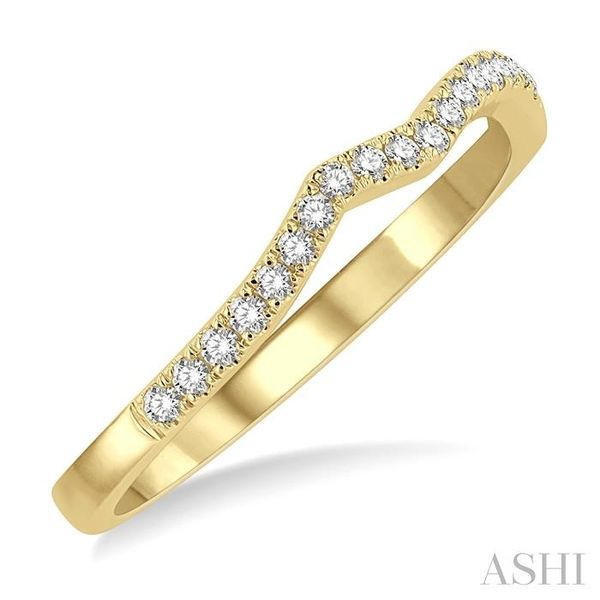 1/6 ctw Arched Chevron Round Cut Diamond Wedding Band in 14K Yellow Gold Chandlee Jewelers Athens, GA