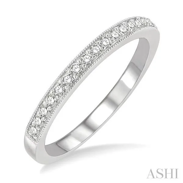 1/5 ctw Milgrain Bordered Round Cut Diamond Wedding Band ...