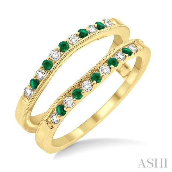 14K White Gold Emerald & 1/6 CTW Diamond Anniversary Ring 14K White Gold Emerald & 1/6 CTW Diamond Anniversary Ring