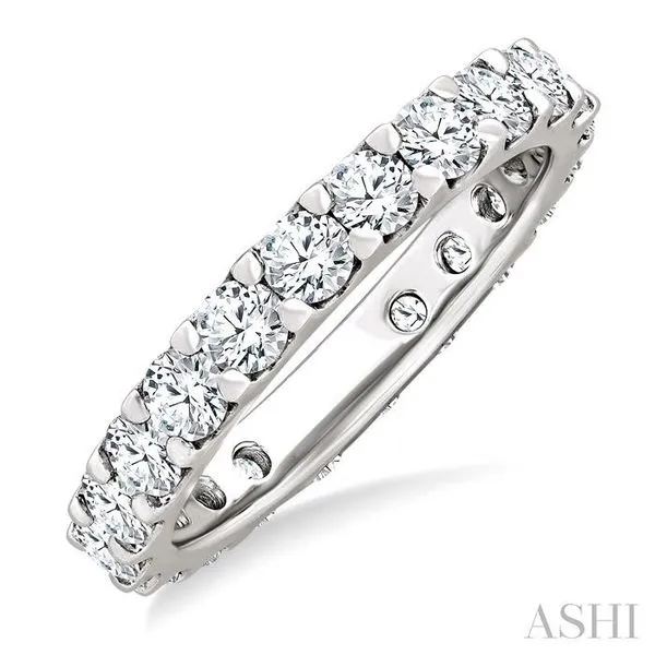 2.00 ctw Round Cut Diamond Eternity Wedding Band in 14K W...