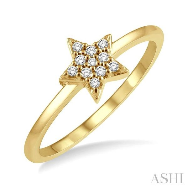 1/10 ctw Star Round Cut Diamond Petite Fashion Ring in 10K Yellow Gold Chandlee Jewelers Athens, GA