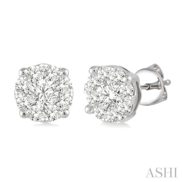 1 Ctw Round Cut Lovebright Diamond Earrings in 14K White Gold Chandlee Jewelers Athens, GA
