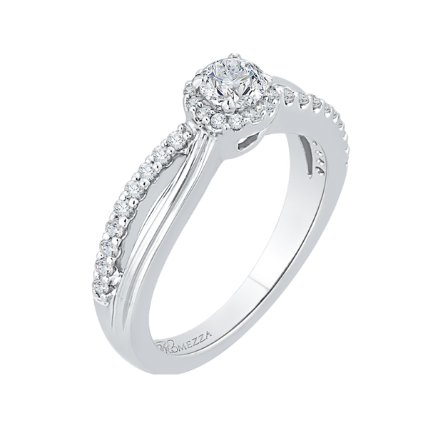 14KW H/I2 Cross-Over Diamond Engagement Ring Image 2 Corwin's Main Street Jewelers Southampton, NY
