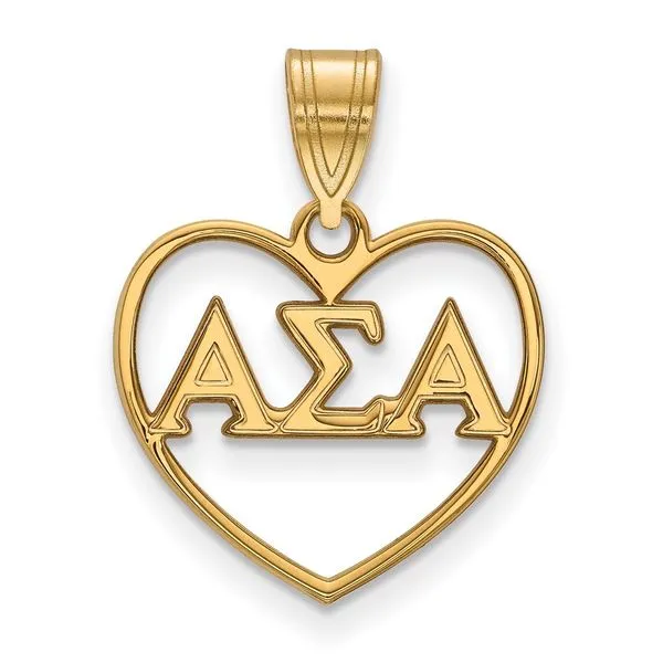 Sorority Life Alpha Sigma Alpha Heart Pendant
